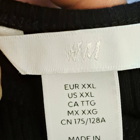 H&M Womens Sleeveless Ribbed Jersey Double-layered Cropped Top Black‎ Size XXL - Picture 5 of 6